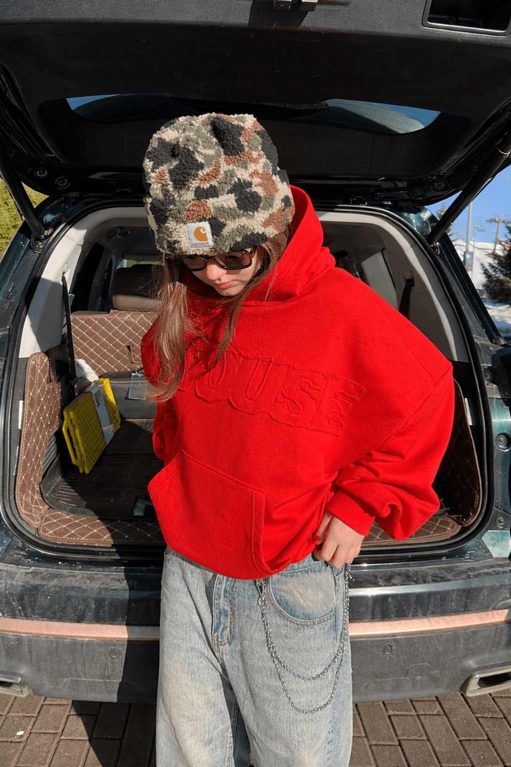 Urban trench coat side view